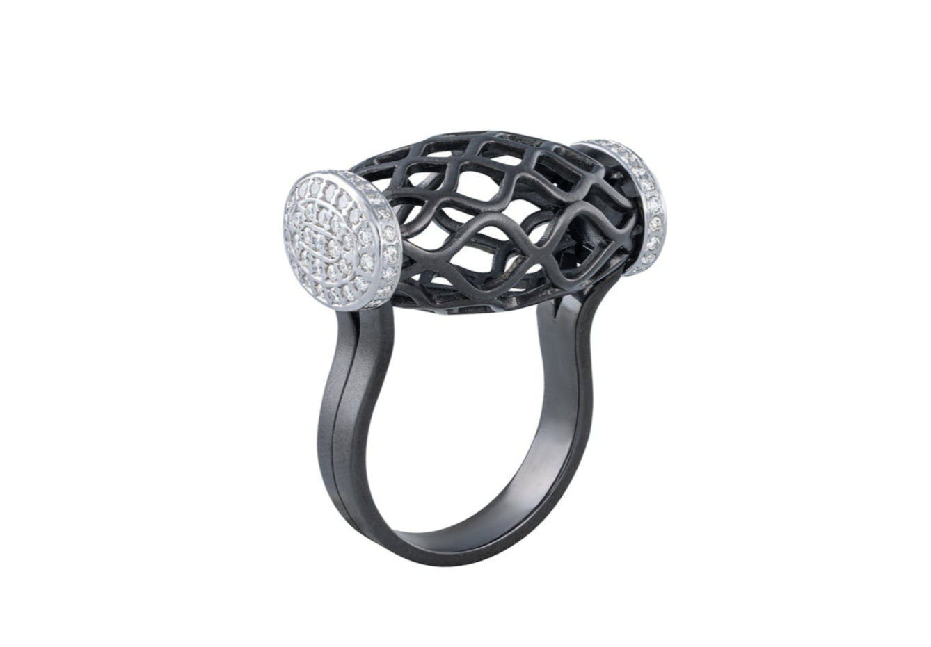 CANDY BLACK MESH RING