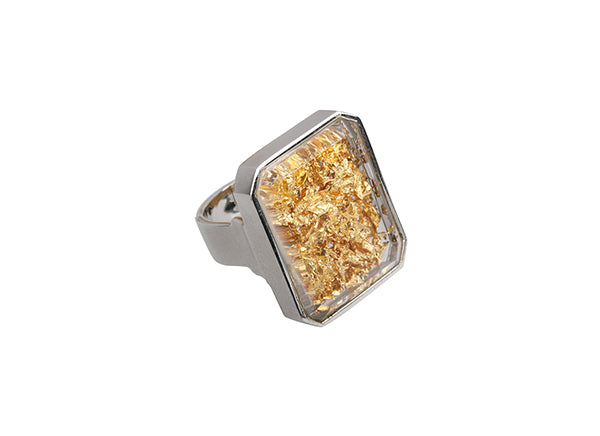 Pepite d'Or Rectangle Ring