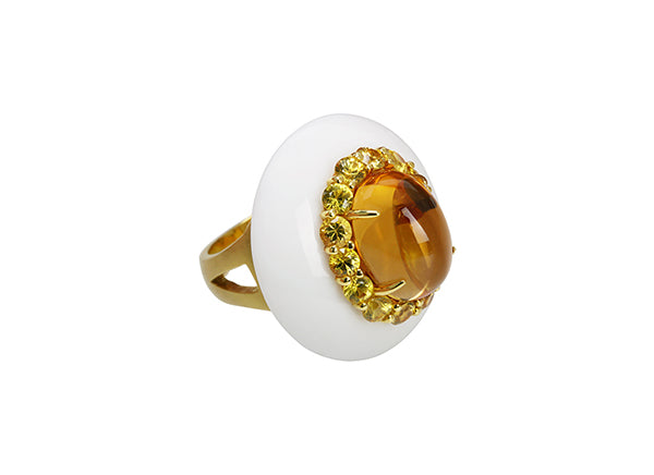 CAPRI RING WHITE AGATE