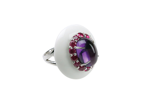 CAPRI RING WHITE AGATE