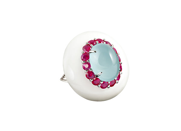 CAPRI RING WHITE AGATE