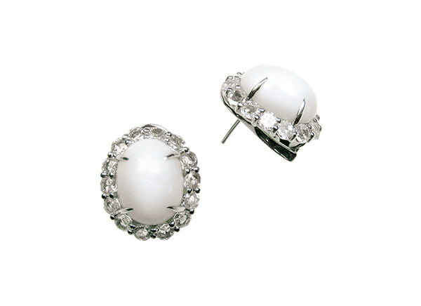 CAPRI EARRINGS WHITE AGATE