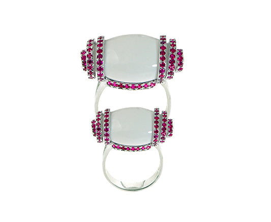CANDY RING WHITE AGATE